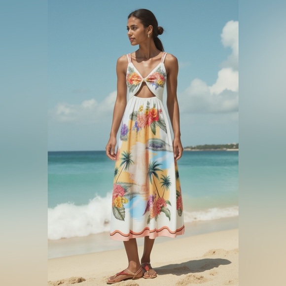 Floral Tropical Maxi Dress - Picture 1 of 2